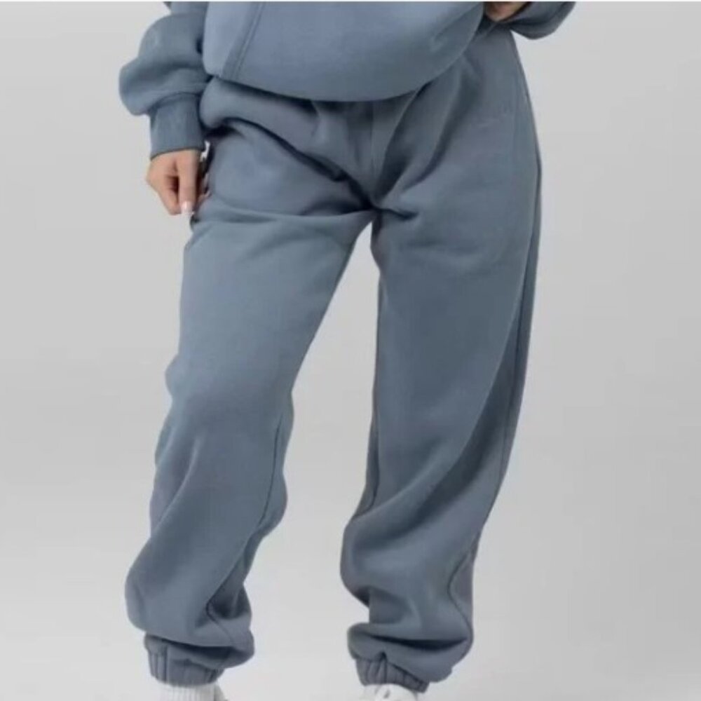 Relaxed Fit Women's Track Joggers in Slate Blue